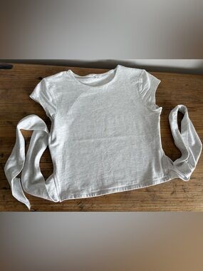 Garage Light Gray Open Back Crop Tee